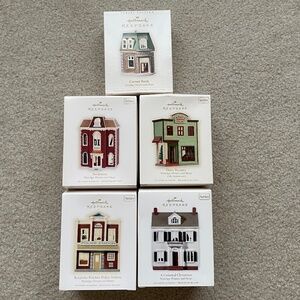 Lot 5 Hallmark Ornaments Nostalgic Houses & Shops 2006-2010